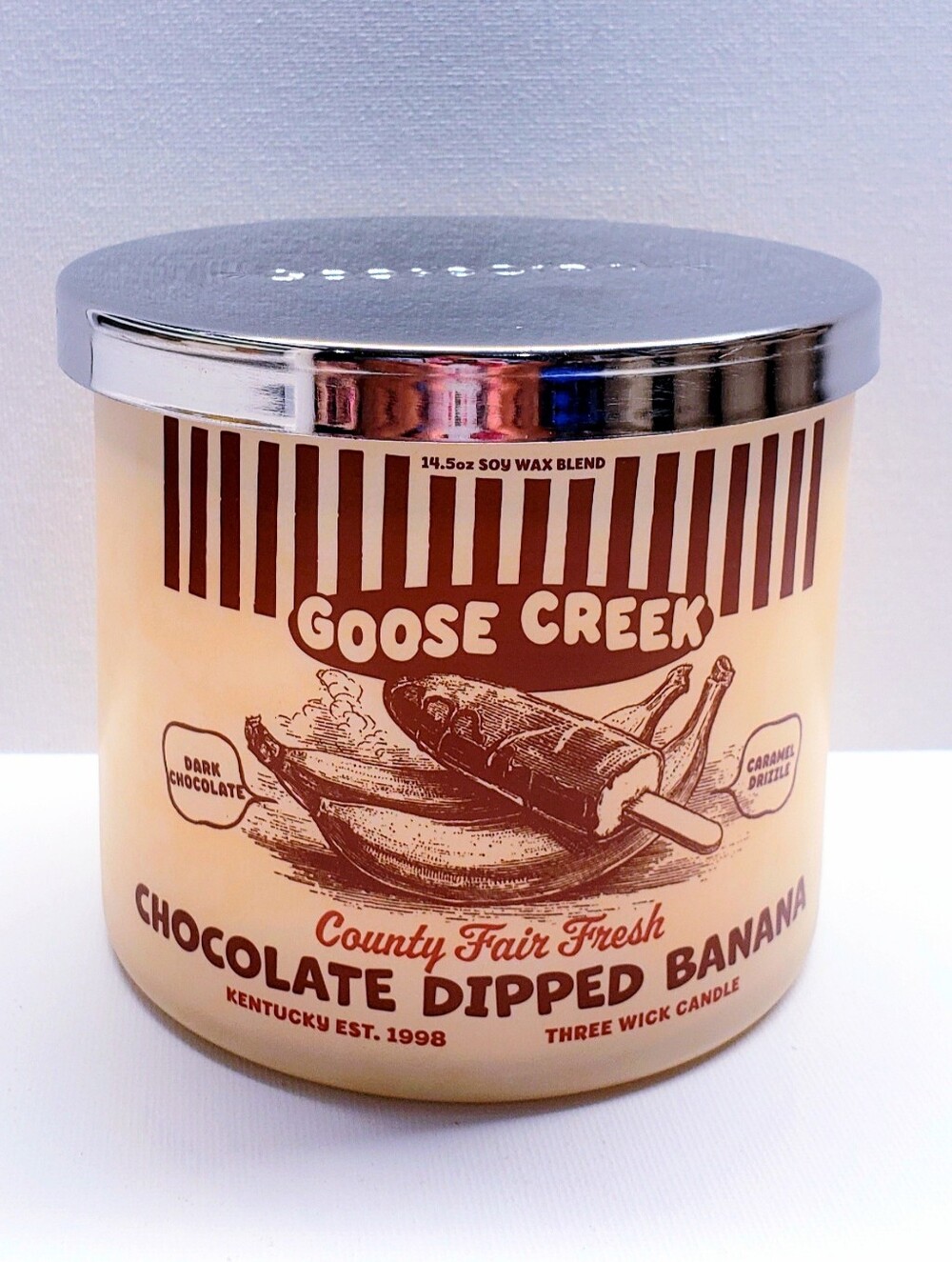Goose Creek CHOCOLATE DIPPED BANANA Large 3-Wick Scented Candle, 14.5 Oz
